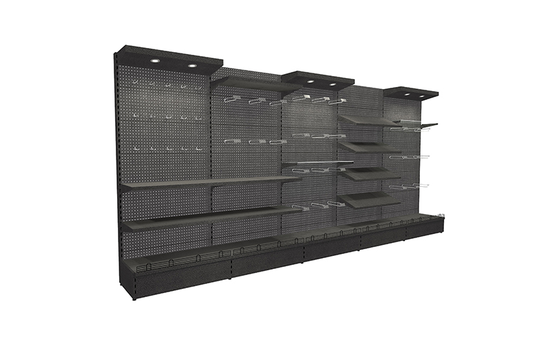 Commercial Wood Gondola Shelf Wall Unit With 15 Shelves